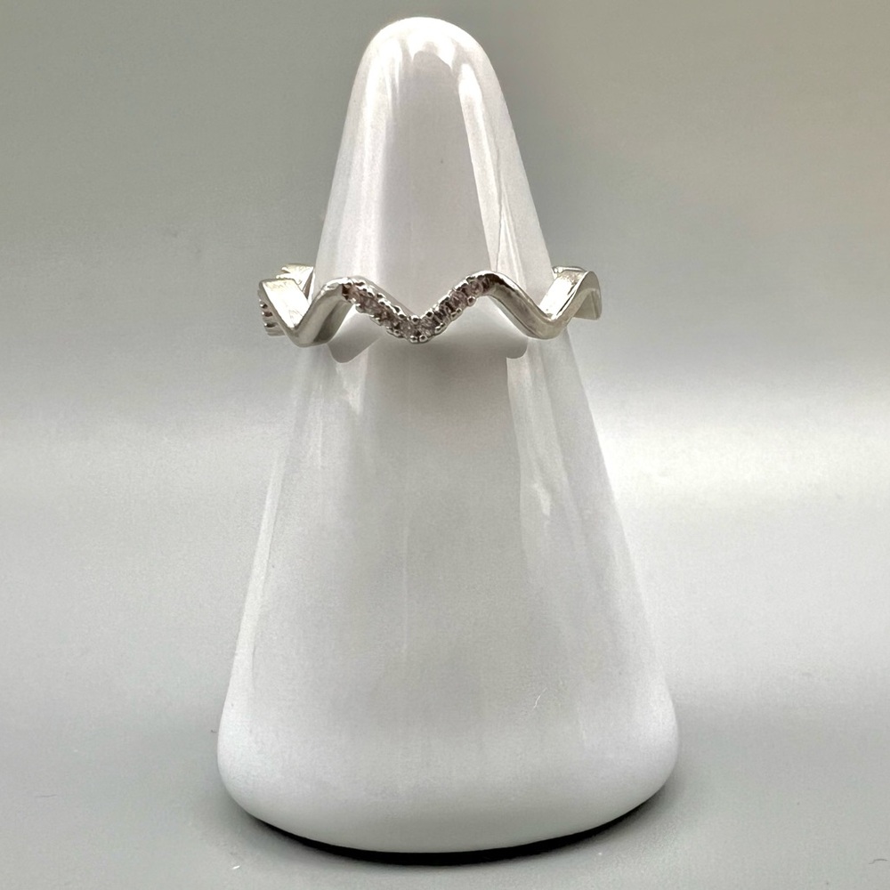 Zig Zag Ring, Silver Tone